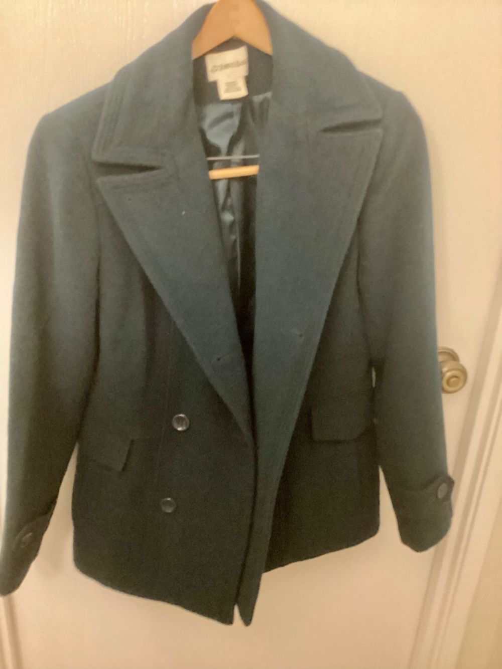 St. John's Bay Double-Breasted Peacoat in Teal